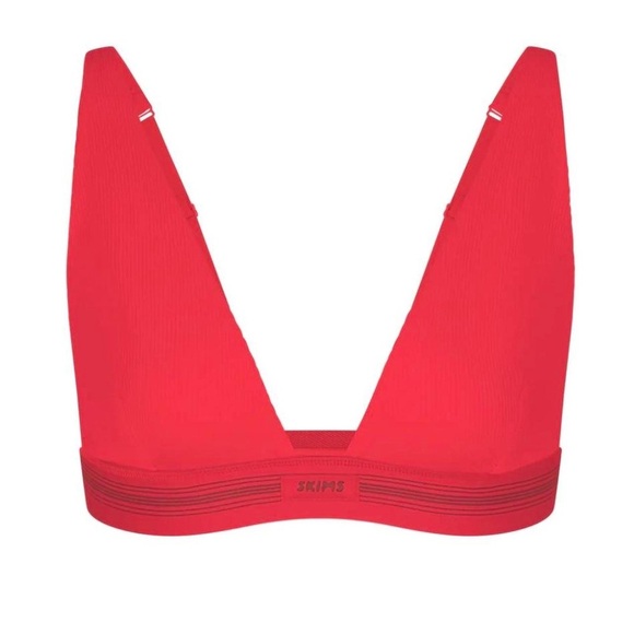 SKIMS Other - NWT! SKIMS Cotton Rib Plunge Bralette (M)